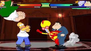 NICK54222 MUGEN: Homer Simpson and Peter Griffin VS Stan Smith and Roger Smith (Fernando Valadez)