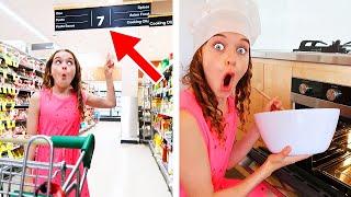 ONLY USING ITEMS FROM ONE AISLE TO COOK Challenge *Best Gourmet Meal Wins iPhone 11 Pro Max*
