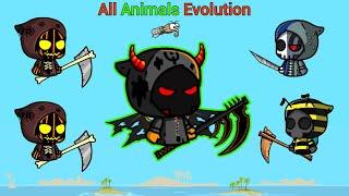 All Animals Evolution And Devil Reaper Vs Enemies (EvoWorld.io)