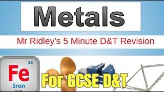 Mr Ridley’s Quick Revision  Types of Metals