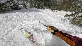 Skiing Steep Gully #3 at Arapahoe Basin Ski Area Colorado