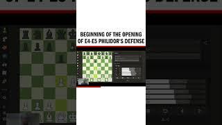 Beginning of the Opening of E4-E5 Philidor's Defense