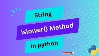 (SY) islower()  method in python