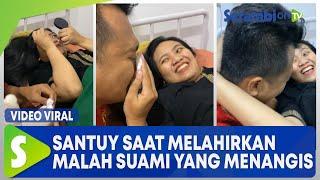 Viral, Santuy Saat Melahirkan Malah Suami yang Menangis