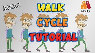 Walk Cycle Tutorial | MOHO PRO | action walk moho