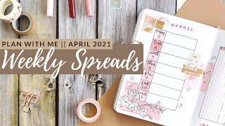 Plan With Me || April 2021 Bullet Journal Weekly Spreads