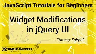 55 - More Widgets & Customizations in jQuery UI | jQuery Tutorials for Beginners | jQuery UI Library