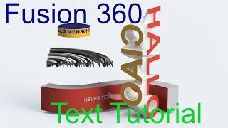 Fusion 360 Tutorial Deutsch Was kann man alles mit Text machen ??