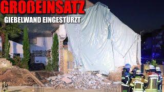 [GIEBELWAND EINES HAUSES EINGESTÜRZT!] - Haus unbewohnbar ~ Großeinsatz Feuerwehr Düsseldorf -