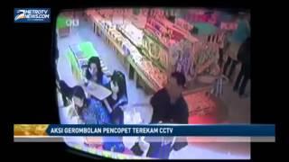 Aksi Gerombolan Pencopet Terekam CCTV