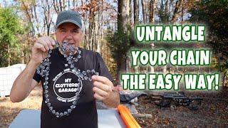 Untangle your chainsaw chain the easy way! And check out the Chain Locker! MCG video #254