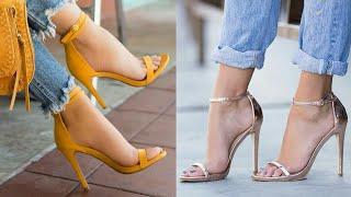 Top stylish casual open toe stiletto high heels sandals for ladies #2020