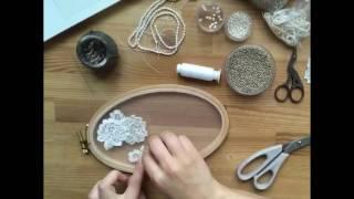Вышивка на кружеве, вышивка жемчугом и бисером, ручная вышивка, Workshop Leteria