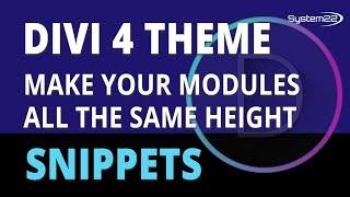 Divi Theme How To Make Your Modules The Same Height 