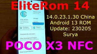 EliteRom 14.0.23.1.30 for Poco X3 NFC Android 13 Port Update: 230205