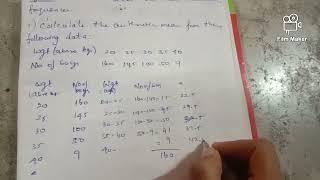 Arthimetic mean - Continuous series more than cumulative frequencies and mid values are given