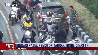 Hindari Razia, Pemotor Nekat Tabrak Mobil Dinas TNI #iNewsPagi 21/07