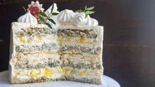 Вкуснейший МАКОВЫЙ ТОРТ с лимонным курдом и БЕЗЕPOPPY SEED cake