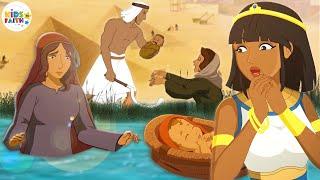 Baby Moses Story | Animated Bible Song with Lyrics | God's Protection | Kids Faith TV