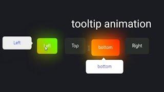 Glowing tooltip animation effects using HTML CSS