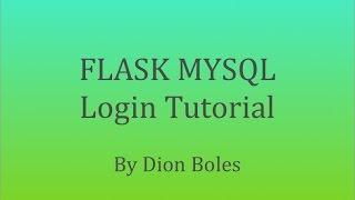 Simple Flask MYSQL Login Tutorial