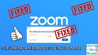 How to fix Zoom unexpected error code 1132