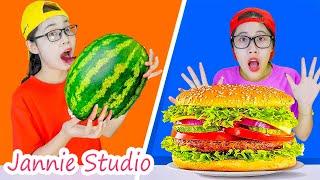 Asmr race Pineapple, Ice cream cone, Pizza, Hamburger | Jannie Studio