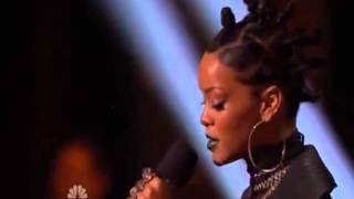 Rihanna accepting Best Fan Army Award at the iHeart Music Radio Awards