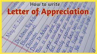 How to write appreciation letter | hand writing a letter english| Eng Teach