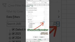 Filter dates using arrow keys in #excel #exceltips #exceltricks #MsExcel