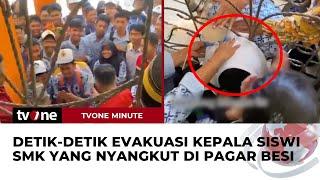 Diduga Lagi Asyik Bercanda, Kepala Siswi SMK di Palu Tersangkut di Pagar Besi | tvOne Minute