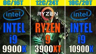 INTEL i9 9900K vs RYZEN 9 3900XT vs INTEL i9 10900K | PC GAMES TEST |