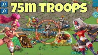 Lords Mobile - 75m troops ONLINE targets. Multi-rally trap is talking rallies from 5 piece emperor!