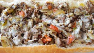 Philly Cheesesteak Sandwich Recipe - Blowtorch Charbroiled for Xtra Delicious Flavor [4K ASMR]