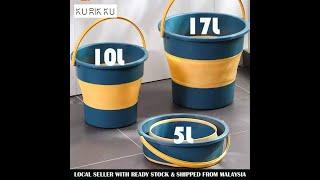 Collapsible Foldable Pail Bucket Portable Handle Folding Bucket Cleaning Camping Picnic