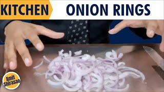 How to cut narrow onion rings and separate them easily