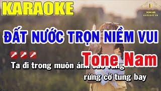 Karaoke Đất Nước Trọn Niềm Vui Tone Nam Nhạc Sống | Trọng Hiếu