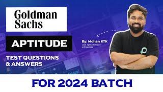 Goldman Sachs Aptitude Test Questions and Answers 2023 - 2024