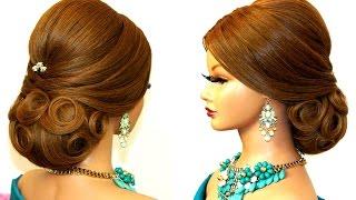 Hairstyle for long hair. Bridal updo tutorial