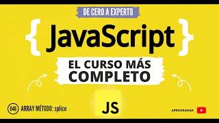 Aprogramar con JavaScript - 46 Array metodo splice