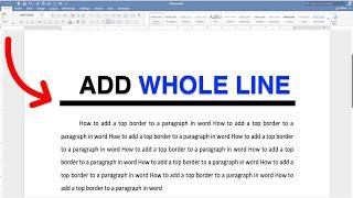 How To Underline Whole Line In Word