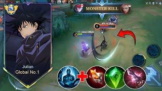 NEW JULIAN EXP LANE SPELL PETRIFY + BUILD  & EMBLEM 2024! | TOP 1 GLOBAL JULIAN GAMEPLAY | MLBB