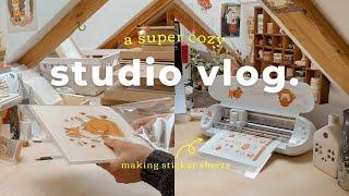 Cozy Days of Making Sticker Sheets & Packing Orders  Small Business Studio Vlog 31