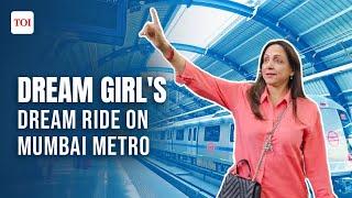 Actress Hema Malini takes the Mumbai Metro, commuters in shock, video goes viral #hemamalini