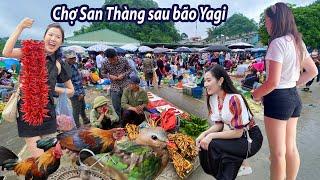 Chợ phiên San Thàng sau siêu bão Yagi - hoạt động mua bán và hàng hoá dần trở lại nhộn nhịp