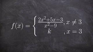 How to find the value  that makes a piecewise function continuous