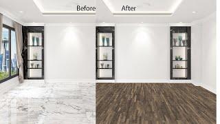 How to change floor texture in photoshop