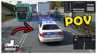 POV - Driving a Police Car at Euro Truck 2 Multiplayer | TruckersMP