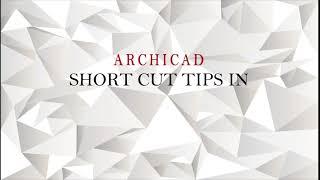 SHORTCUT tips and tricks in archicad 24