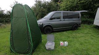 Camping Toilet & Pop Up Tent setup in My VW Transporter T5 Camper Van